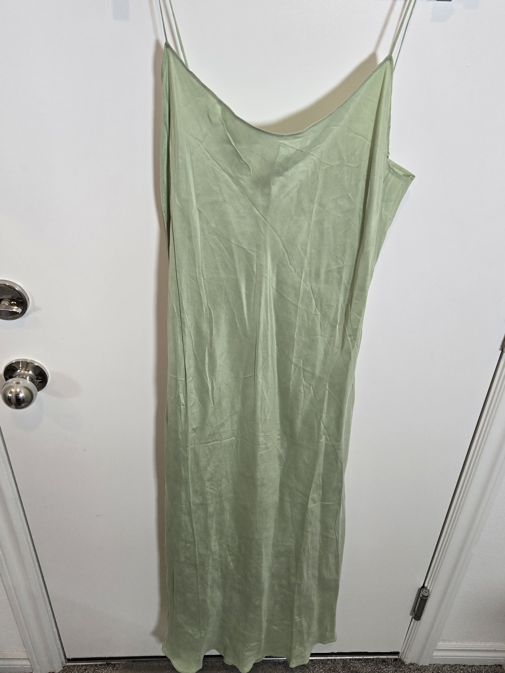 J. Crew Sage Green Slip Midi Dress